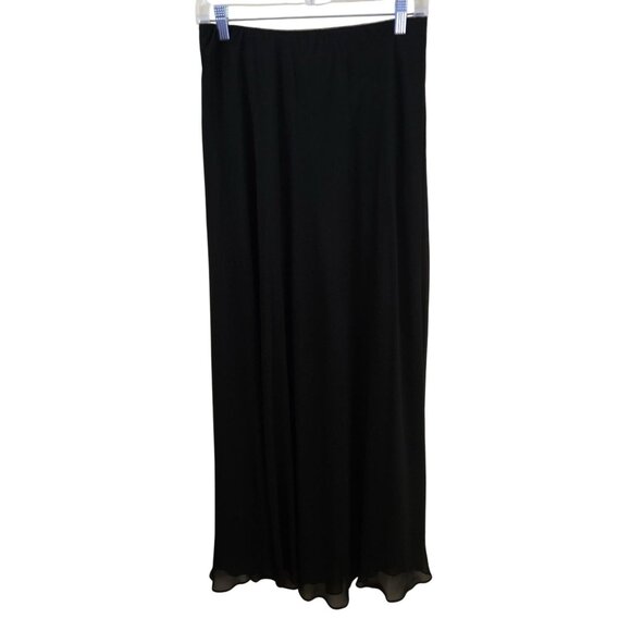 Alex Evenings A Line Long Chiffon Skirt Black Trending Slip Maxi Size L - Picture 2 of 10
